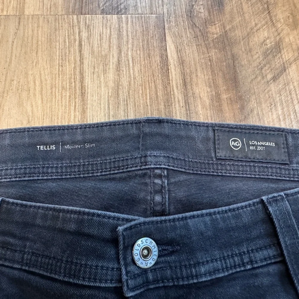 AG Adriano Goldschmied Charcoal Black Modern Slim Men’s Jeans, 38x34 - Picture 6 of 11